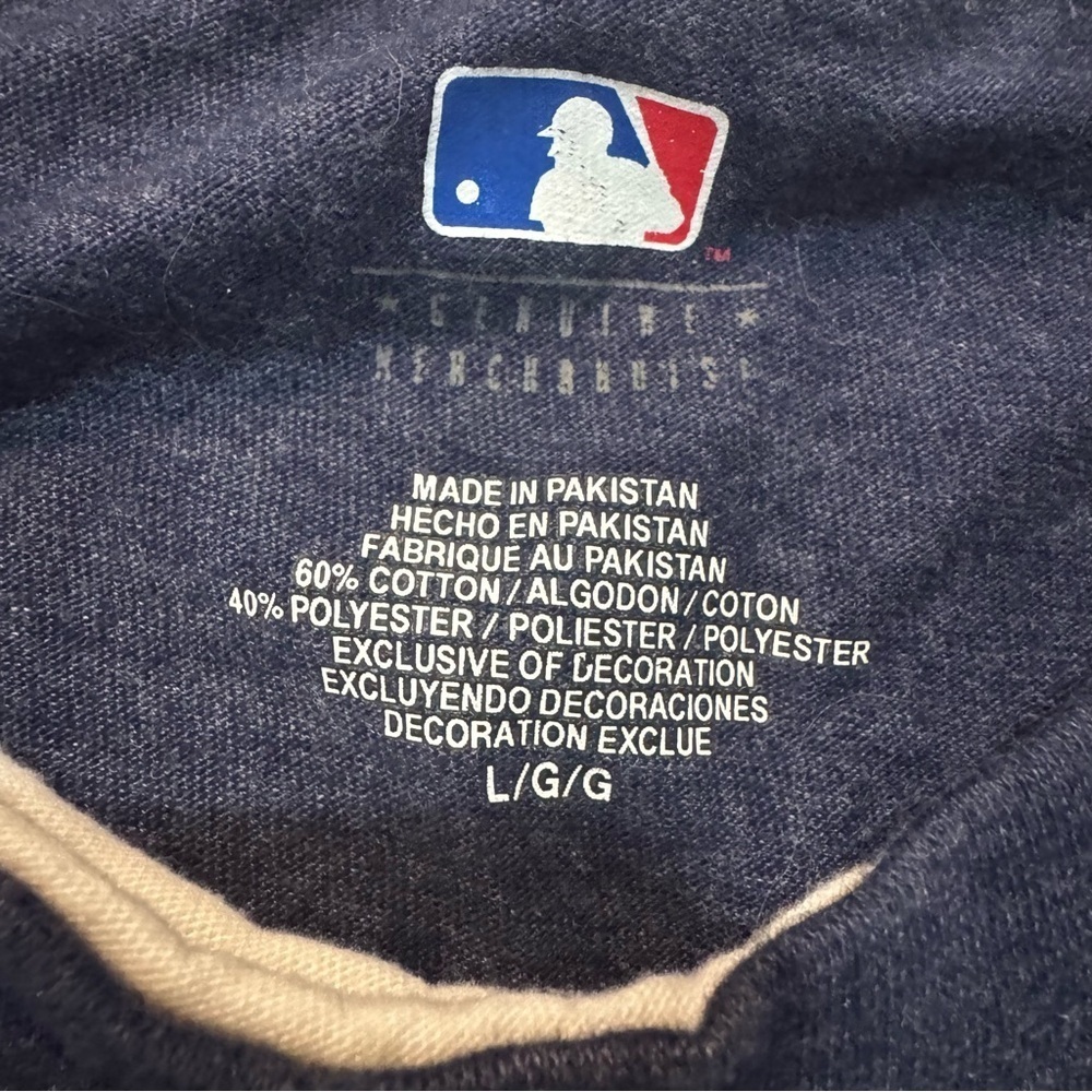Vtg NY Yankees Center Logo Navy Blue T Shirt Embroidered Men’s Size Large RARE! - Picture 6 of 11